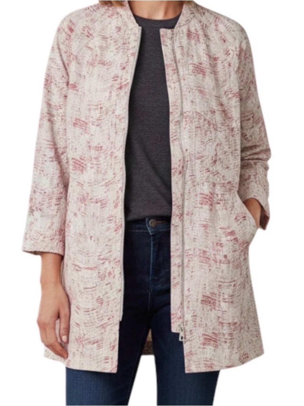 Pink/burgundy printed coat - COS